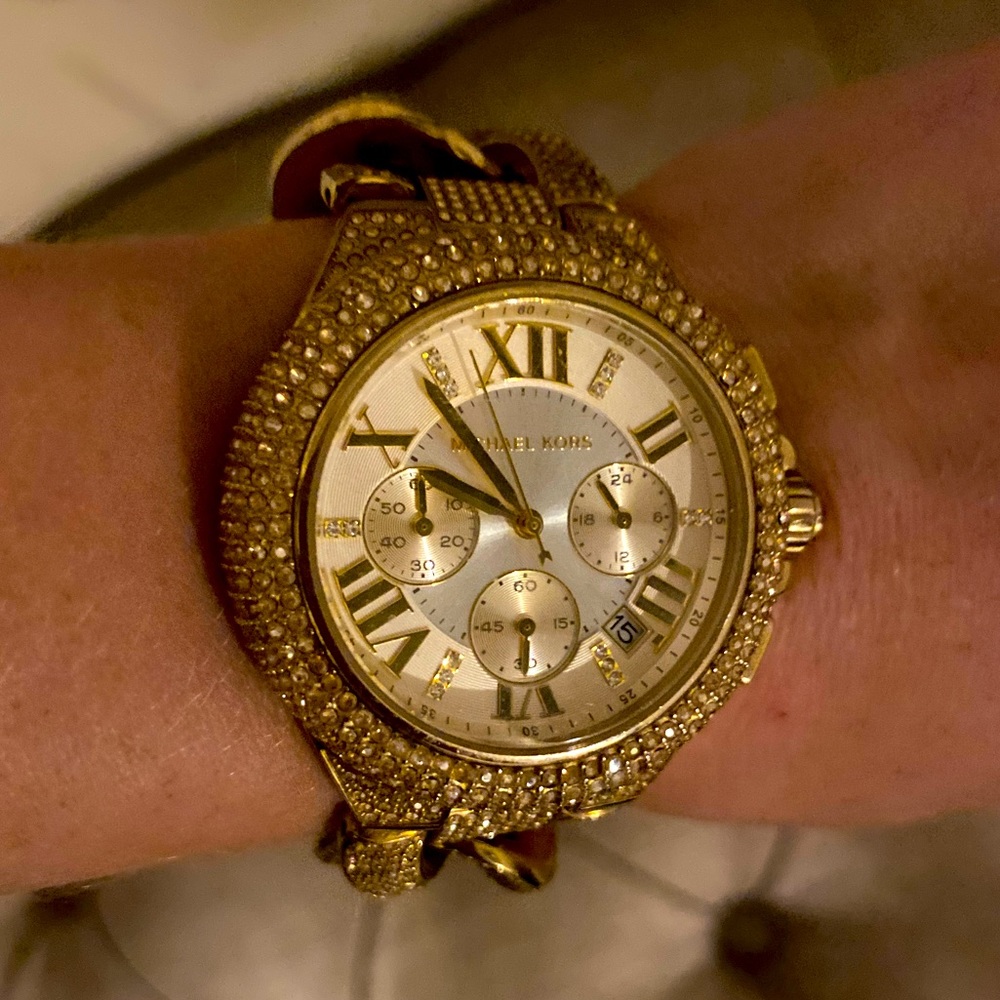 Blinged out Michael Kors watch